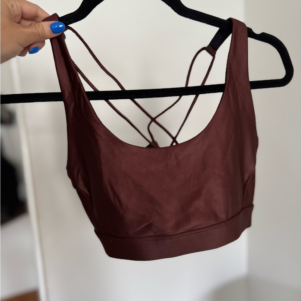 SoulCycle sports bra - shimmery red brown